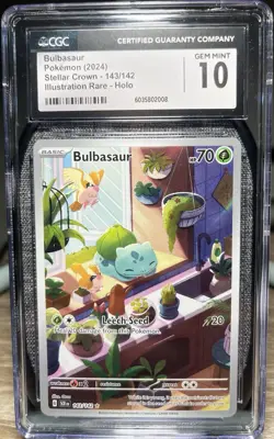 CGC 10 GEM MINT Pokemon Bulbasaur 143/142 Stellar Crown Illustration Rare - Image 1