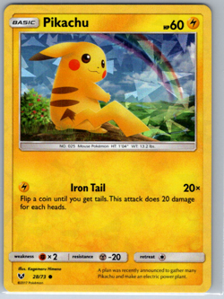 Pokemon Pikachu Cracked Ice Holo Shining Legends 28/73 NM - Image 1