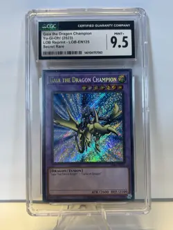 CGC MINT + 9.5 Gaia The Dragon Champion LOB Reprint- LOB-EN 125 Yu-Gi-Oh 2023 - Image 1