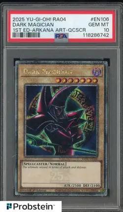2025 Yu-Gi-Oh! Ra04 1st Ed. Arkana Art-QCSCR #EN106 Dark Magician PSA 10 - Image 1