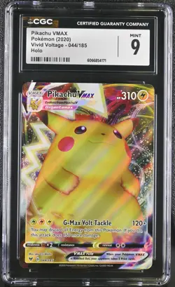 CGC 9 MINT Pikachu VMAX 2020 Vivid Voltage 044/185 Holo Pokemon Card - Image 1