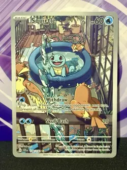 Pokemon TCG Squirtle Stellar Crown Illustration Card 148/142 - Image 1