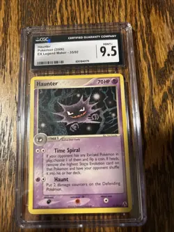 CGC 9.5 Mint + Haunter 35/92 EX Legend Maker 2006 Pokemon Card - Image 1