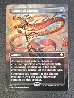 NM MTG Banner of Kinship (Borderless) Foundations (FDN) Magic Card Rare 352 MTG - Image 1