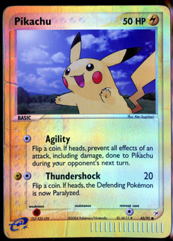 POKEMON CARD FOIL REVERSE HOLO PIKACHU 43/95 EX TEAM MAGMA VS TEAM AQUA HP DMG - Image 1