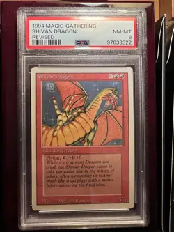 MTG Shivan Dragon Revised PSA 8 NM-MT Magic The Gathering - Image 1