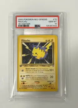 PSA 10 1st Edition Pikachu 2000 Pokemon Neo Genesis #70 - Image 1