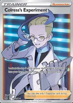 Pokemon Colress's Experiment 190/196 Lost Origin Ultra Rare Full Art Holo NM - Image 1