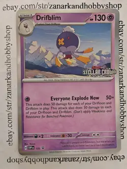 Pokemon Drifblim SVP 135 Stellar Crown NM - Image 1