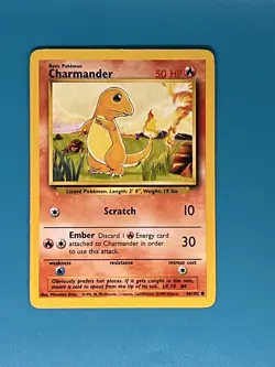 Pokemon TCG Charmander Base Set 46/102 Regular Unlimited Common - Image 1