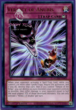 Yugioh! Verdict of Anubis MZTM-EN009 (UR) 1st Ed - Image 1