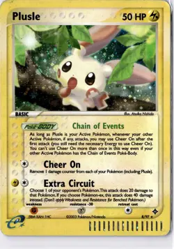 Plusle 8/97 EX Dragon e-Series Pokemon Card Holo Foil Rare HP - Image 1
