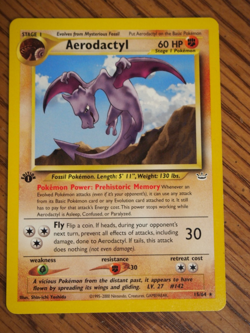 Pokemon 2001 1st Edition Neo Revelation Aerodactyl rare card mint condition - Image 1