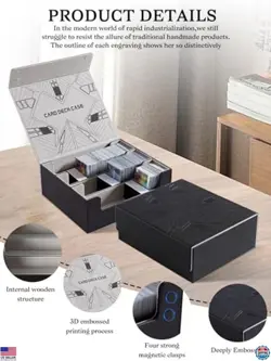 1800+ Card Deck Storage Boxes - Premium PU Leather Case with Magnetic Closure - Image 2