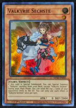 Valkyrie Sechste 2020 1st Ed Ultra Rare Gold Holo Yugioh Card MP20-EN043 (NM) - Image 1