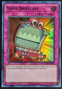 Toon Briefcase 1st Edition Ultra Rare Green Holo Yugioh Card DLCS-EN080 (NM) - Image 1