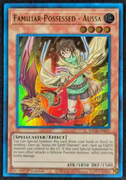 Familiar Possessed Aussa 2020 1st Ed Ultra Rare Holo Yugioh Card SDCH-EN037 (NM) - Image 1