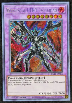 Elemental Hero Escuridao 2020 1st Ed Secret Rare Holo Yugioh Card BLAR-EN056 NM - Image 1