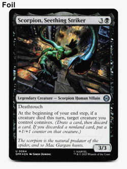 Scorpion, Seething Striker (FOIL) - [Marvel's Spider-Man] MTG NM/M 💀 - Image 1