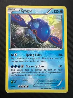 Pokemon TCG Kyogre XY Primal Clash 53/160 Cracked Ice Holo Rare DMG - Image 1