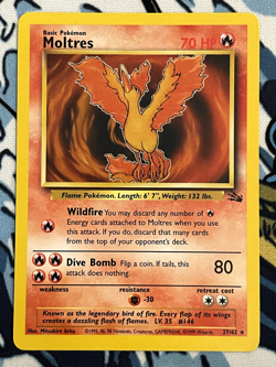 Moltres 27/62 Fossil Regular LP Pokemon Card - Image 1