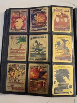 Lot of 52 Gold Foil Pokemon Cards Fan Art V,GX,EX,VMAX & more - Image 2