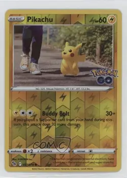 Pikachu Reverse Foil Pokemon Sword & Shield Pokemon Go #027 - Image 1