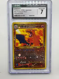 2000 Neo Charizard Reverse Holographic Pocket Monster Pokemon Card CGC 7 - Image 1