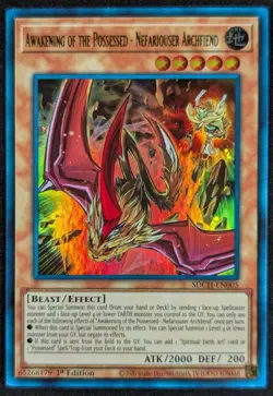 Nefariouser Archfiend 2020 1st Ed Ultra Rare Holo Yugioh Card SDCH-EN005 (NM) - Image 1