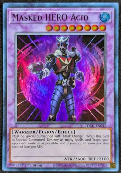 Masked Hero Acid 2020 1st Edition Super Rare Yugioh Card TOCH-EN045 (NM) - Image 1