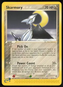 Skarmory 21/97 - EX Dragon Vintage Regular Rare Pokemon TCG Card LP e-Reader - Image 1