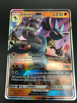 Lucario GX SM100 ULTRA RARE Promo Card Pokemon TCG NM Holo 2018 - Image 1