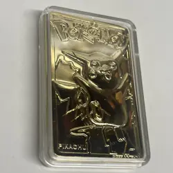Vintage 1999 23k Gold Plated Pikachu Pokemon Card Burger King Pokeball w/COA - Image 3