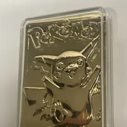 Vintage 1999 23k Gold Plated Pikachu Pokemon Card Burger King Pokeball w/COA - Image 5