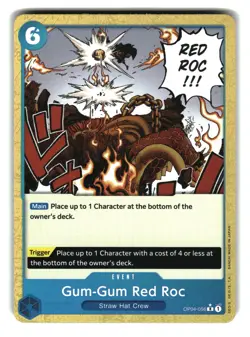 Gum-Gum Red Roc OP04-056 Alt Art Textured The Best One Piece Card - Image 1