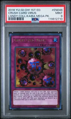 Yu-Gi-Oh! Crush Card Virus LCKC-EN046 1st Edition PSA 9 Mint - Image 1