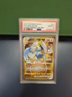 PSA 10 Lugia VSTAR 211/195 Pokemon Silver Tempest Secret Rare Card - Image 1