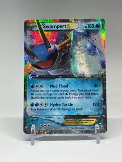 Pokemon 2015 XY Promos Swampert EX Holo Black Star Promo Card #XY55 LP/MP - Image 1