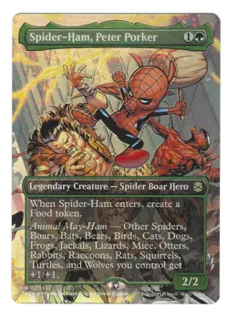 MTG: Spider Ham, Peter Porker (Borderless) - #201 - Marvels SpiderMan - Foil -NM - Image 1