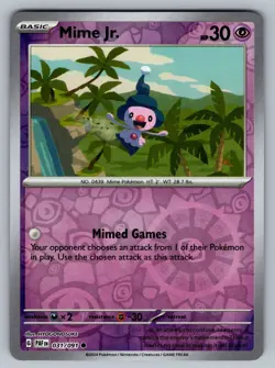 Pokemon TCG Mime Jr. Paldean Fates 031/091 Reverse Holo Common - Image 1