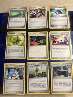 ASSORTED POKEMON CARD BINDER PAGE #3 (9ct) cards from mixed sets - Image 1