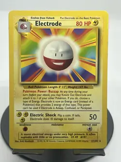 Pokemon TCG Electrode 21/102 Base Set Regular Rare MP - Image 1