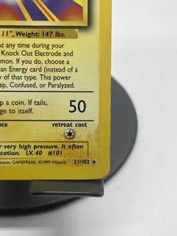 Pokemon TCG Electrode 21/102 Base Set Regular Rare MP - Image 4