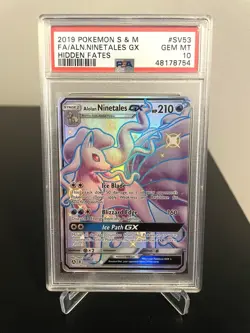 Pokemon Alolan Ninetales GX Shiny 2019 Hidden Fates SV53/SV94 PSA 10 - Image 1