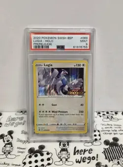 2020 Pokemon Vivid Voltage Prerelease SWSH069 Promo Lugia PSA 9 - Image 1