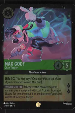 Max Goof #77/204 Disney Lorcana Pokemon Holo Card - Image 1