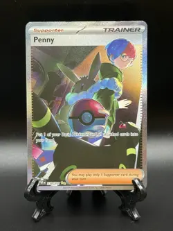 Pokemon TCG Penny Paldean Fates Trainer Holo Card 239/091 Illustration Rare - Image 1