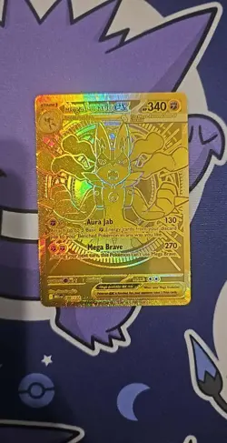 Mega Lucario EX 188/132 Hyper Rare Mega Evolutions NM Pack Fresh Gold Card - Image 1
