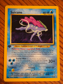 Pokemon 2001 1st Edition Neo Revelation Suicune rare card near mint condition - Image 1
