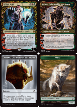 Showcase ARLINN KORD w/ 2 Emblem Wolf Token mtg NM-M Innistrad Remastered Mythic - Image 1
